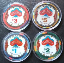 Garden City Casino Chip Sample Set - San Jose, California - 4 Chips - $36.89 CAD