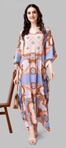 Indian Printed Feather Light Pink Kaftan Dress Women Nightwear - £23.36 GBP