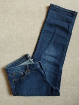 Apt 9 Modern Fit Straight Leg Cropped Capri Jeans Womens Size 8 Blue Dark Wash  - £17.20 GBP