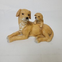 Vintage Homco Golden Retriever Mother Dog And Puppy Figurine No Chips - $9.79