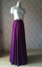 Plum Long Chiffon Maxi Skirt Outfit Womens Custom Plus Size Chiffon Skirt image 5
