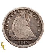 1840-O No Drapery Silver Seated Liberty Dime 10C (Good, G Condition) - $1,162.19 MXN