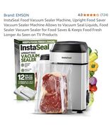 InstaSeal Food Vacuum Sealer Machine Upright Food Saver, Seal Liquids w/... - $104.10 CAD