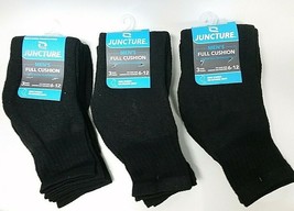 (9 Pairs) MEN&#39;S QUARTER SOCK FULL CUSHION BLACK SOCKS (Shoe Sizes 6-12) NWT - $19.79