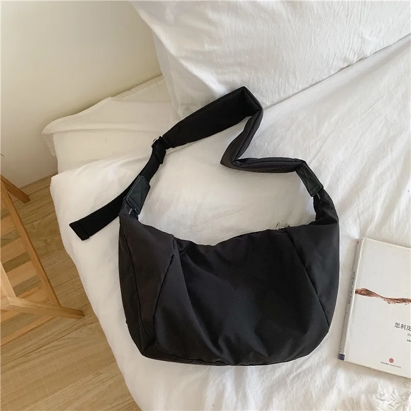 New women s bag large capacity casual nylon crossbody bag dumpling bag high grade solid thumb200