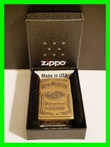 Unique Solid Brass Jack Daniels Zippo &amp; Matching Insert w/ Box ~ Excelle... - £50.67 GBP