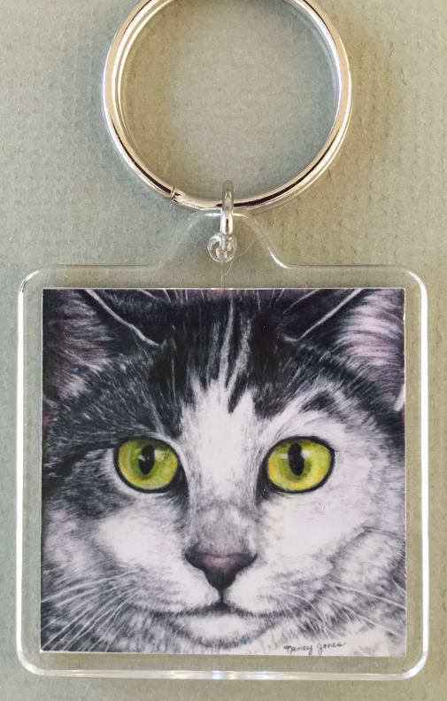 Primary image for Square Cat Art Keychain - Nemo