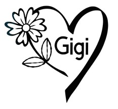 Gigi Flower Heart Vinyl Car Window Laptop Decal Bumper Sticker New - $5.00