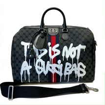 Balenciaga x Gucci The Hacker Project Black Duffle Bag Graffiti BB Coated Canvas - £6,725.32 GBP
