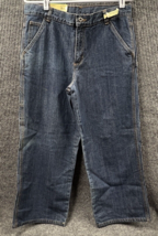 Faded Glory Carpenter Jeans Boys 14 Husky 32x27 Blue Denim Adjustable Wa... - $24.81