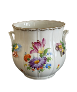 Vintage Dresden Porcelain Applied Flowers Floral Cache Pot Jardiniere Pl... - £273.80 GBP