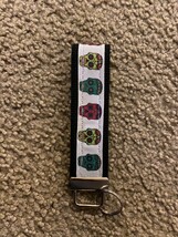 New Handmade Cute Sugar Skull Wristlet Key Chain Hand Lanyard Key Fob - $5.90