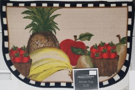 Printed Nylon Rug (16&quot;x24&quot;) Fruits,Bananas,Strawberries,Pineapple, D Shape, Sig - £12.73 GBP