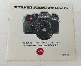 Leitz Useful Accessories for the Leica R4 Manual Guide Booklet OEM Vintage - $11.35