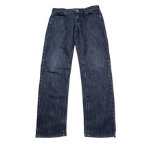 Guess Pants Boys 12 Blue Straight Button Zip 5 Pocket Logo Dark Wash Den... - $28.59