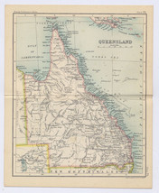 1912 Antique Map Of Queensland Australia Verso City Map Of Brisbane And Vicinity - £24.92 GBP