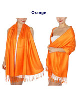 Orange - 2Ply Scarf 78X28 LONG Solid Silk Pashmina Cashmere Shawl Wrap - £14.25 GBP