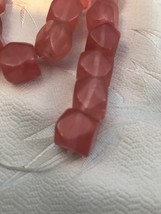 Natural Strawberry Quartz Gemstone Tumbled Smooth Beads String 16&quot; 34 Beads - $17.50