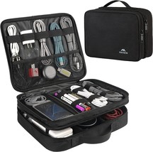 Matein Cable Organizer Bag, Large Travel Storage Bag Durable Tool Case, Black - £28.30 GBP