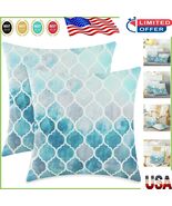 Decorative Hand-Painted 20&quot; x 20&quot; Pillow Covers - Cozy Geometric Trellis... - €29,17 EUR