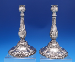 Chantilly by Gorham Sterling Silver Candlestick Pair #A4326 9&quot; x 5 1/4&quot; ... - £1,014.87 GBP
