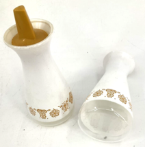 Vintage Pyrex Corningware Butterfly Gold Salt &amp; Pepper Shakers White and  Yellow - £22.55 GBP