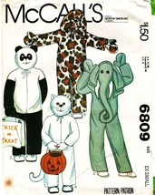 Child&#39;s Animal Costumes Vintage 1979 McCall&#39;s Pattern 6809 Size X-Small - £9.42 GBP