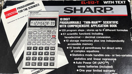 Vintage 1982 Sharp EL-515S Solar Pocket Scientific Calculator w Box &amp; Manuals - £23.26 GBP