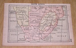 1902 Antique Tiny 5&quot; X 3 1/4&quot; Map Of South Africa Transvaal Oc EAN Ia On Rev Side - £21.35 GBP