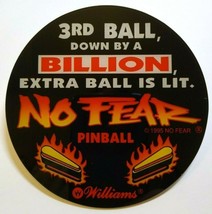 No Fear Dangerous Sports Pinball COASTER Original NOS Plastic 3rd Ball - £12.45 GBP