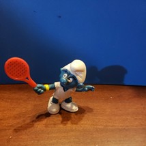 Vintage Smurf Tennis Player Racquet #20045 1978 Peyo Schleich Toy Figurine - £3.94 GBP