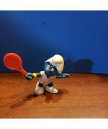 Vintage Smurf Tennis Player Racquet #20045 1978 Peyo Schleich Toy Figurine - $6.78 CAD