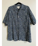 Gear For Sports Mens Large Printed Blue Short  Sleeve Button Down Shirt - $15.84