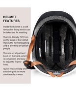 Black Bike Helmet Unisex Adult USB Rechargeable Rear Light Sz 22.05-24.0... - $34.63