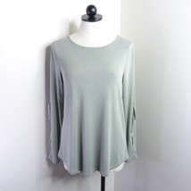 Cable &amp; Gauge Women&#39;s M Light Sage Green Tie Sleeve Loose Fit Modal Knit Top - £6.38 GBP