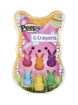 Peeps Bunny Shaped Crayons 6 pk w/Storage Bag Easter 2023 - £7.05 GBP