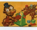 Google Eyed Monkey on Tetter Totter Squeaker Souvenir Postcard 1958 - $10.89