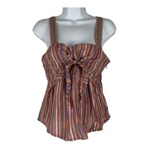 Madewell Women&#39;s Tie-Front Cami Top in Rainbow Stripes Size 4 - £24.10 GBP