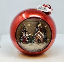 Roman Victorian Church and Carolers 7 Inch Acrylic Glitter Snow Globe Ornament - $30.92