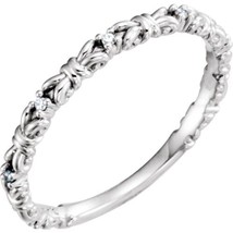 14K White Gold .04 CTW Natural Diamond Stackable Ring - $9,336.50 MXN