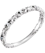 14K White Gold .04 CTW Natural Diamond Stackable Ring - $9,230.25 MXN
