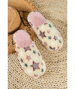 Beige Star Pattern Plush Home Slippers - $11.86 CAD