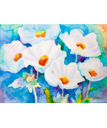 Acuarela original con flores. Cuadro de flores. Cuadro con acuarela. Flo... - $2,649.99 MXN
