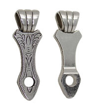 1-1/2&quot; Charm Fashion Engraved Silver Pendant Jewelry Necklace Adapter Co... - $9.69 CAD