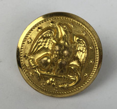 Heavy Gold Washed US Military Uniform Button - Waterbury Button Co. Conn. - £15.73 GBP
