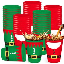 24 Pcs Reusable Christmas Cups 16 Oz Merry Christmas Plastic Cups Xmas Santa Elf - £33.29 GBP