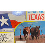 Greetings From Texas Flag Longhorn Vintage Postcard Used 1960s - £3.04 GBP