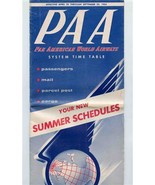 Pan American World Airways System Time Table effective April 25, 1954 - £53.19 GBP