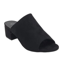 Nasty Gal Women Block Heel Mule Slide Sandals Size US 8 Black Vegan Suede - £17.15 GBP