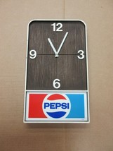Vintage Pepsi Hanging Wall Clock Sign Advertisement C19 - £138.68 GBP